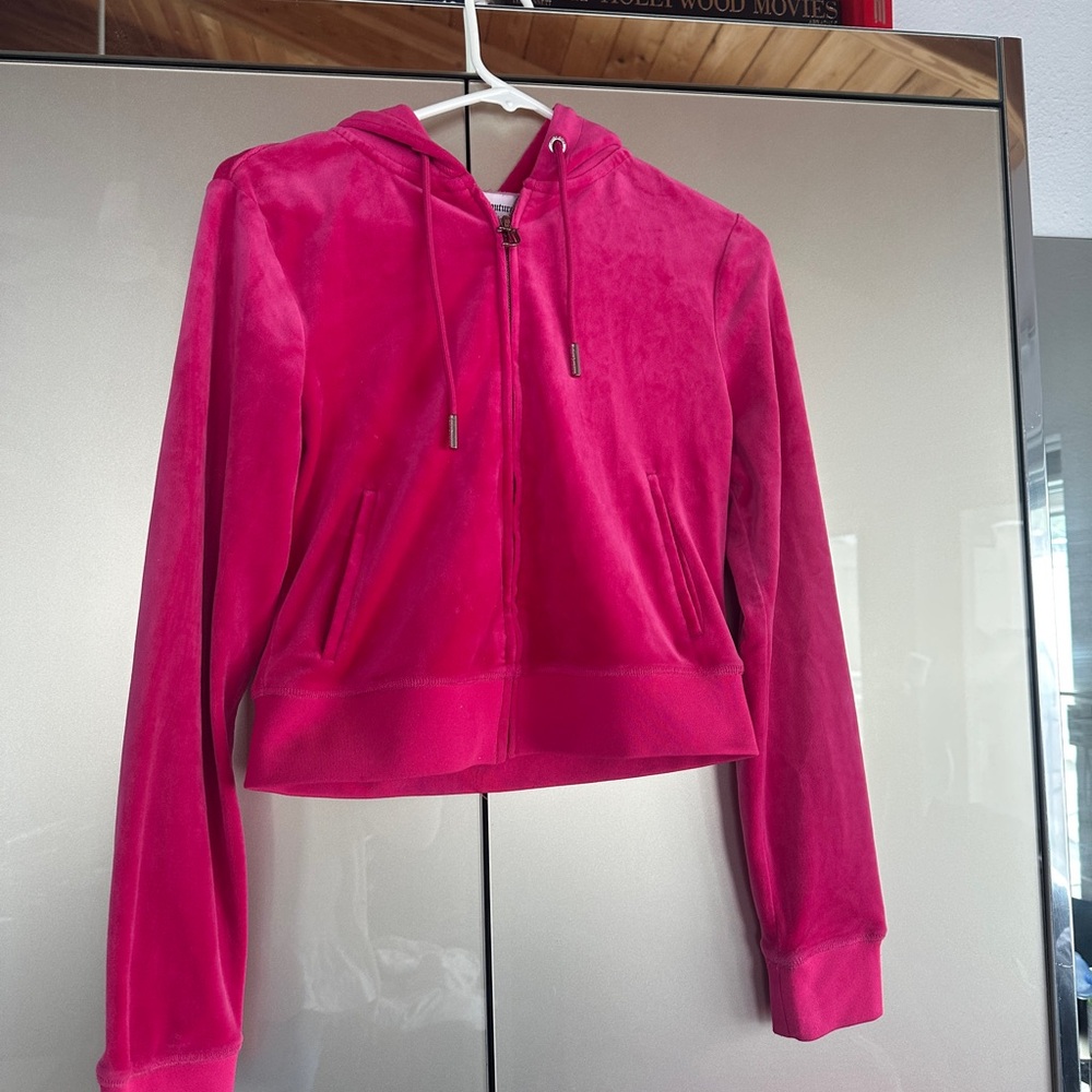 Juicy Couture Fuchsia Velour Hoodie Jacket